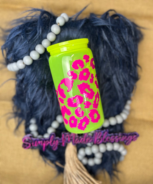 16oz Electric Leopard Acrylic Tumbler