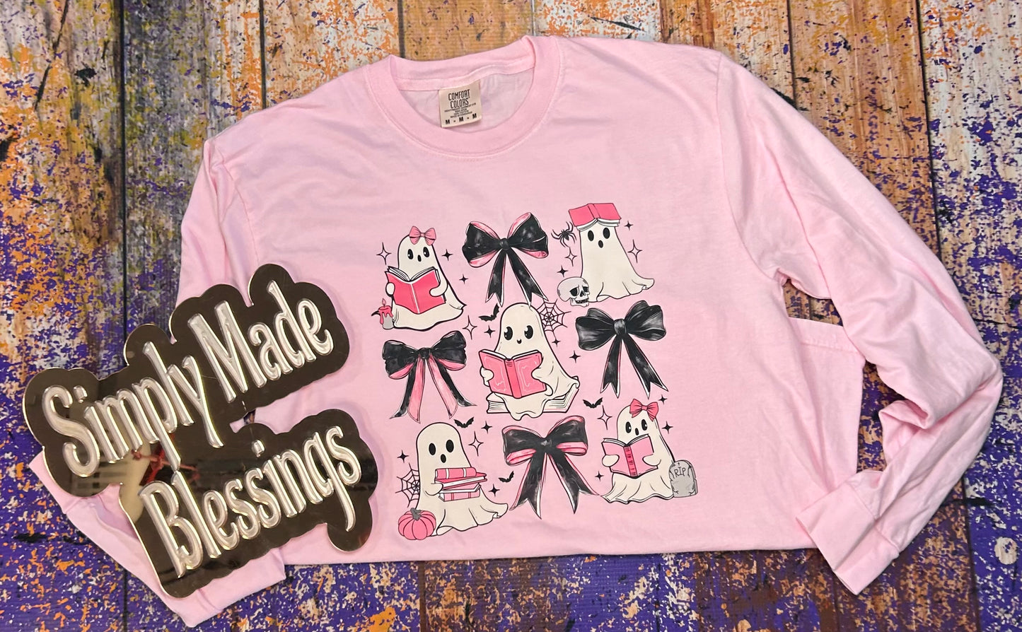 Books & Bows Ghost Long Sleeve Tee - Medium