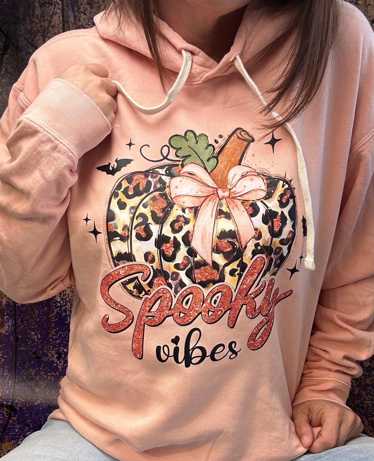 Spooky Vibes Leopard Pumpkin Hoodie