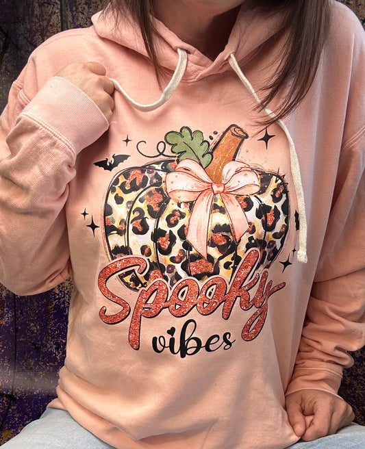 Spooky Vibes Leopard Pumpkin Hoodie