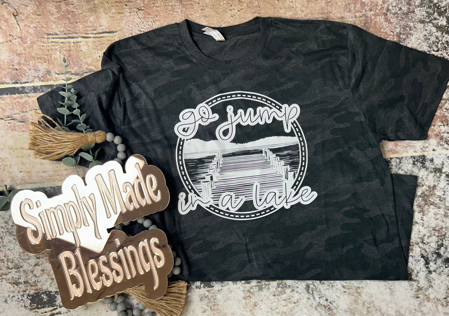 Jump in the Lake Camo Tee - Large