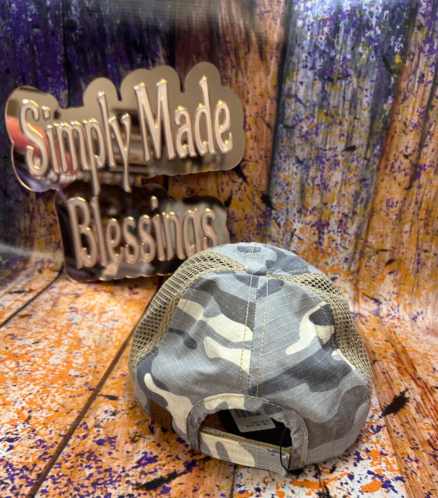 Gray Camo Flag Hat