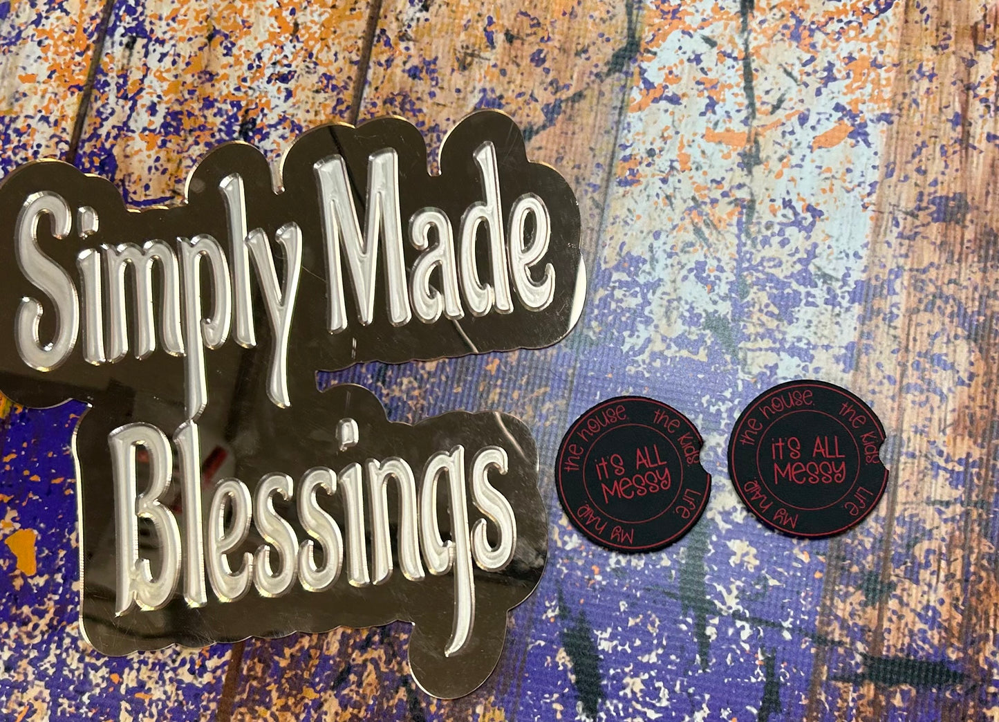 Set of 2 It’s Messy Car Coasters