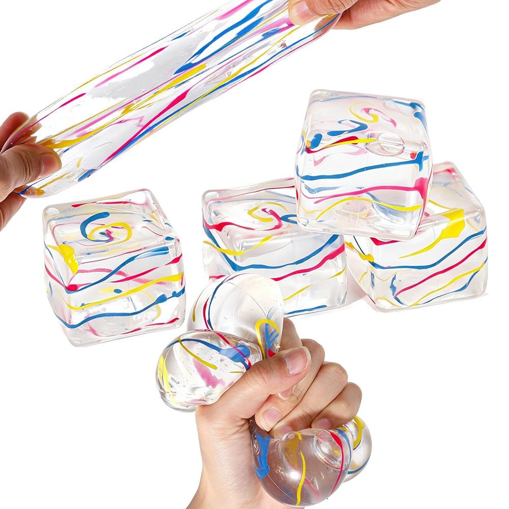 Translucent Splatter Paint Cube Squishy Toy