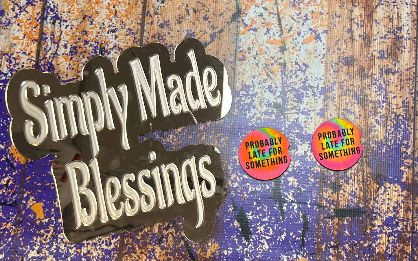 Set of 2 Probably Late Car Coasters