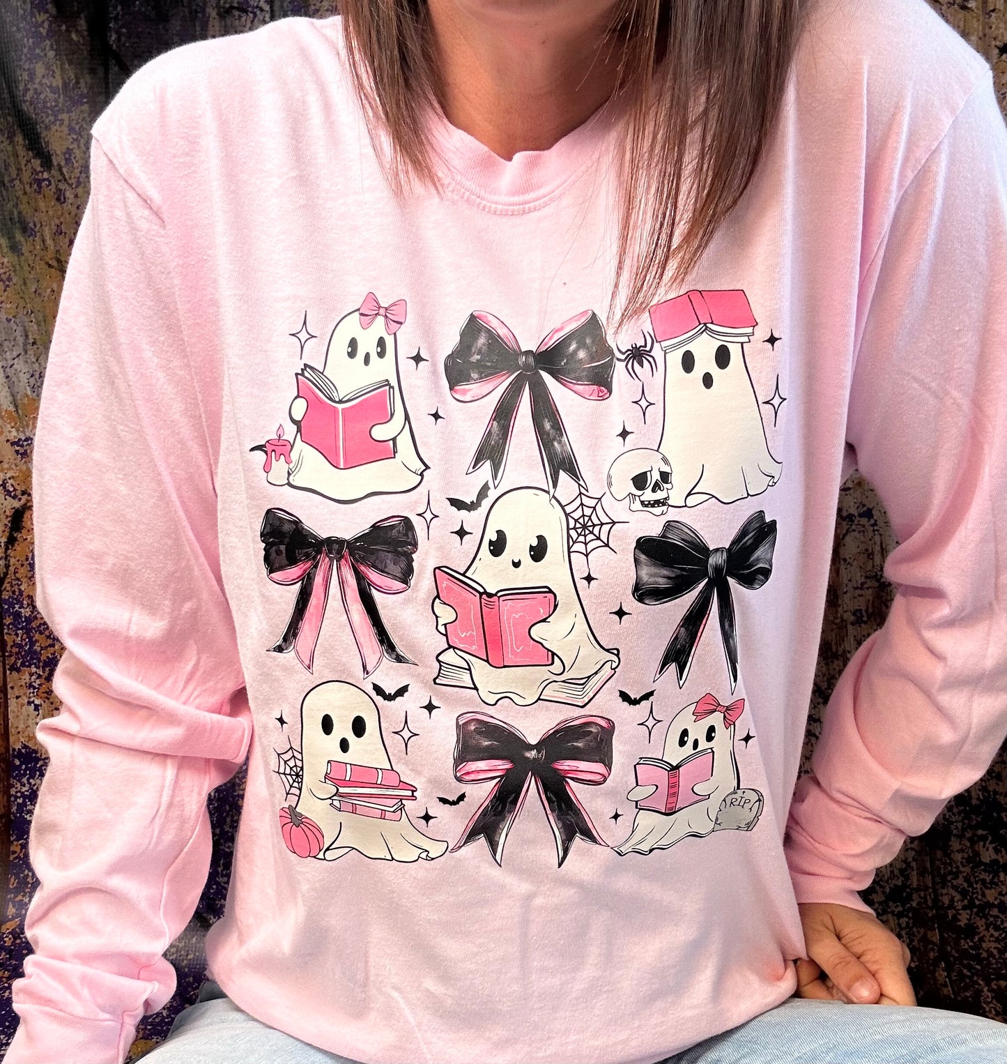 Books & Bows Ghost Long Sleeve Tee