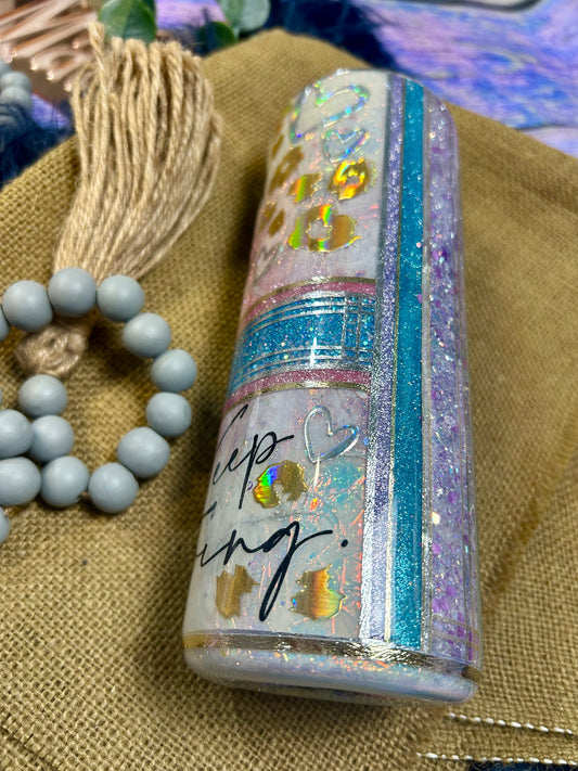 20oz Life is Tough Opal Epoxy Tumbler