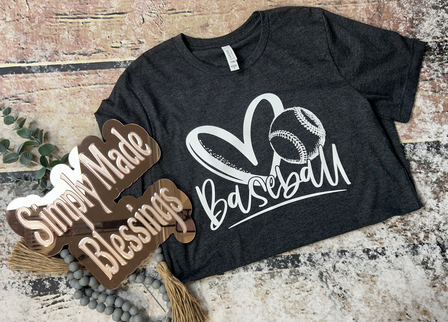 Baseball Heart Tee - Medium