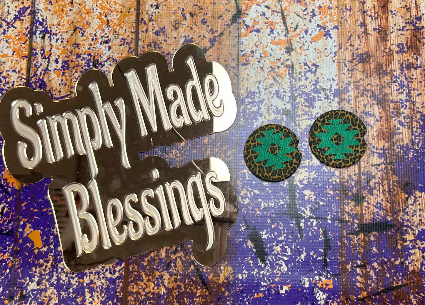 Set of 2 Aztec Car Coasters