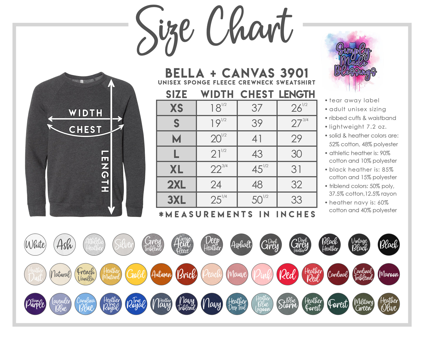 Made to Order Shirts - Bella+Canvas Raglan Crewneck Sweatshirt 3901