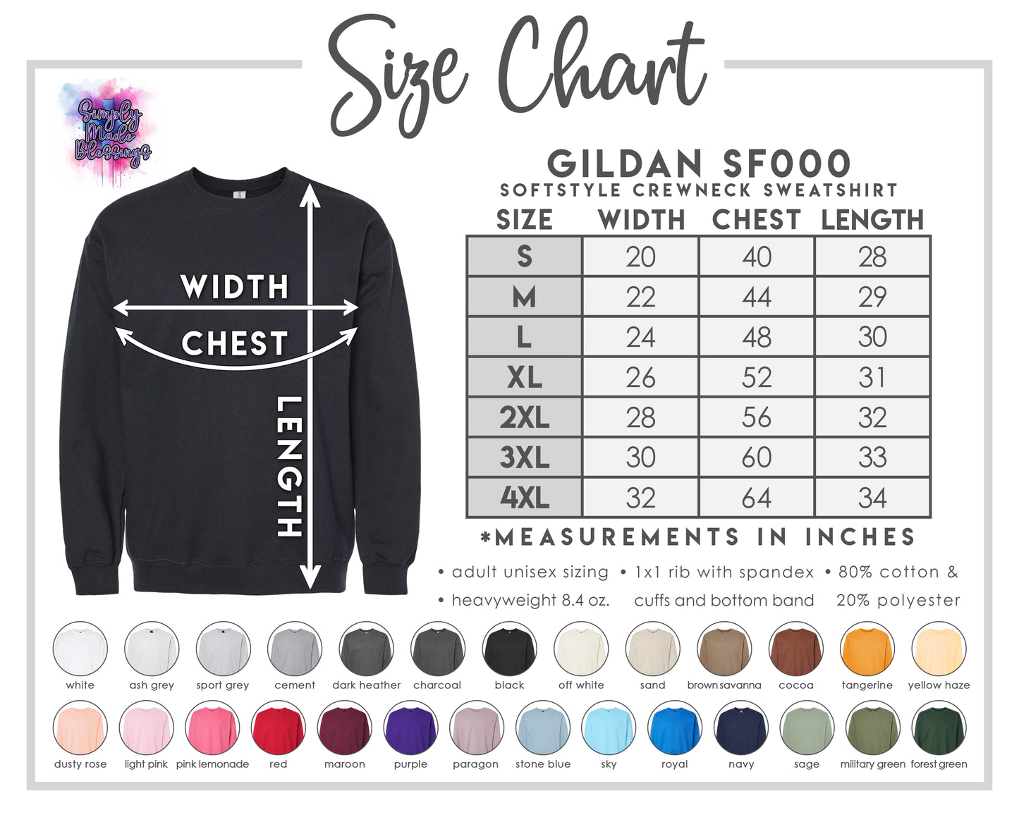 Made to Order Shirts - Gildan Softstyle Crewneck Sweatshirt SF000