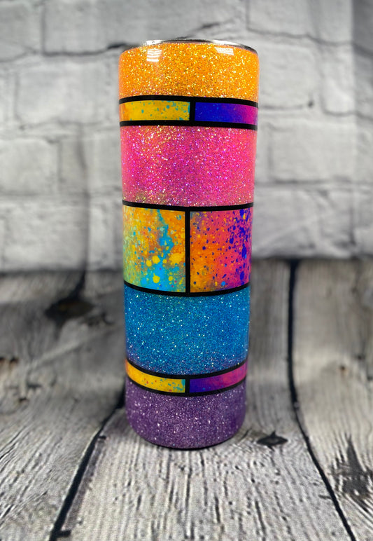 30oz Paint Splatter Neon Tumbler