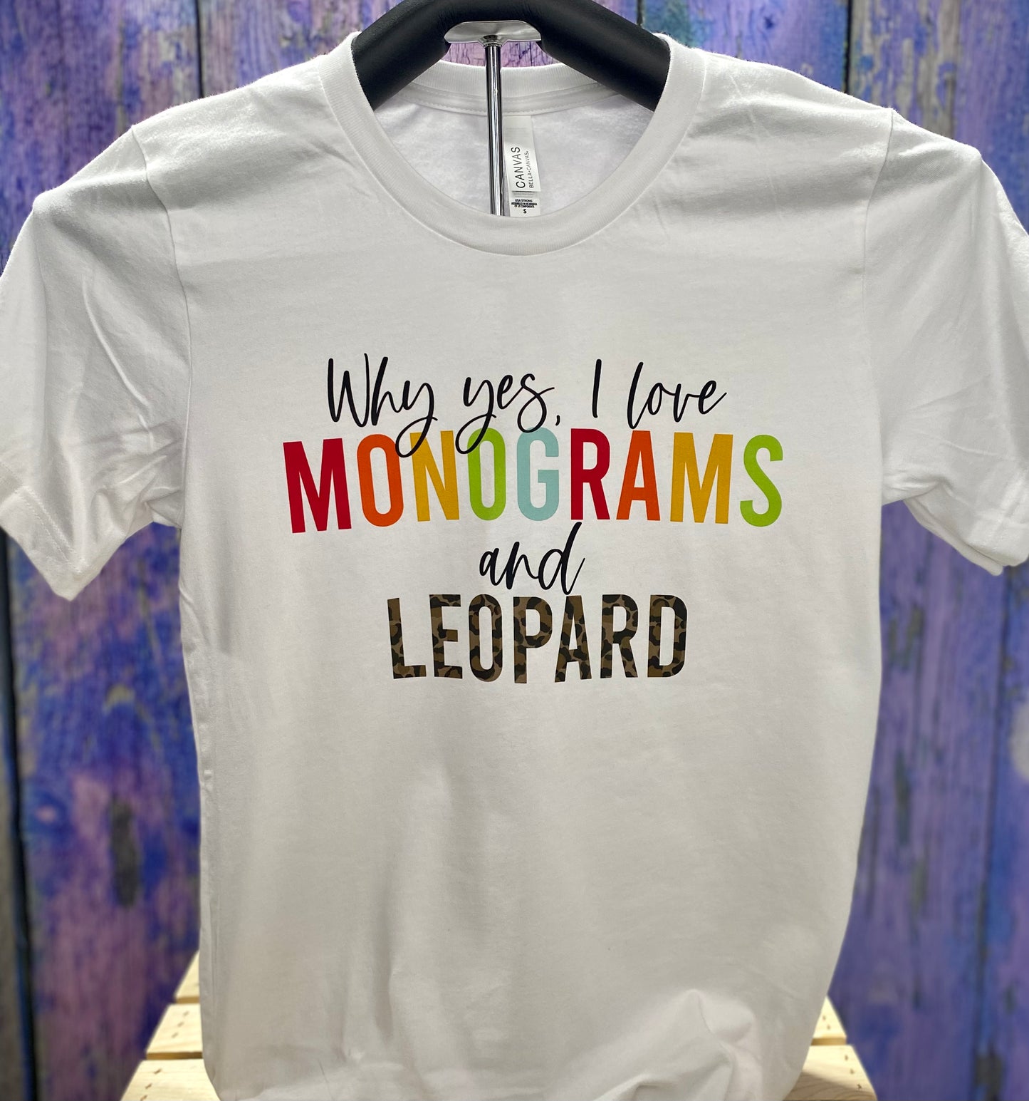 Monograms & Leopard Tee - Small