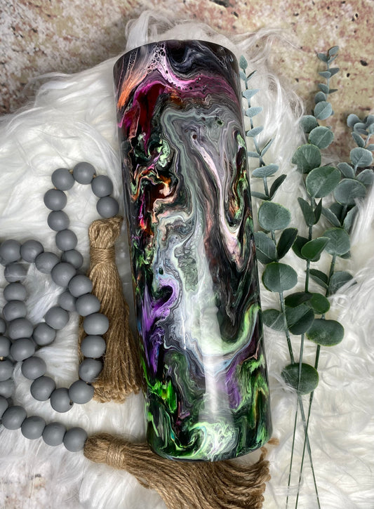 30oz Black Base Neon Swirl Tumbler