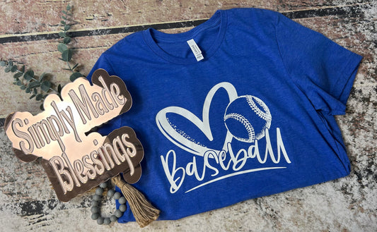 Baseball Heart Tee - Large