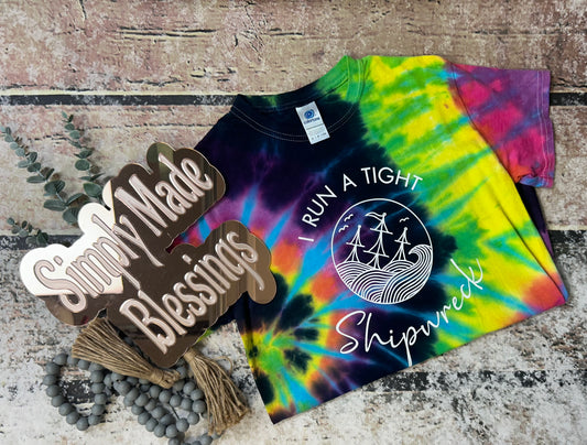 I Run a Tight Shipwreck Tie Dye Tee - Small