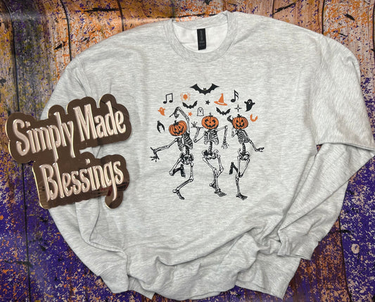 Dancing Pumpkin Skelly Crewneck Sweatshirt