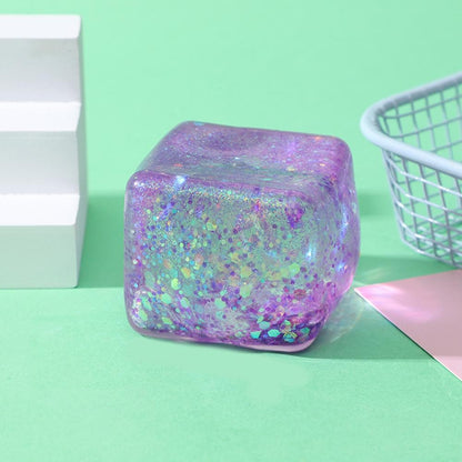 Glitter Cube Squishy Toy