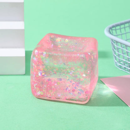 Glitter Cube Squishy Toy
