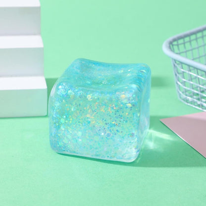 Glitter Cube Squishy Toy
