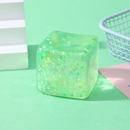Glitter Cube Squishy Toy