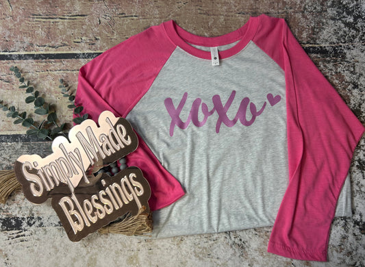 XOXO Baseball Style Tee - XL