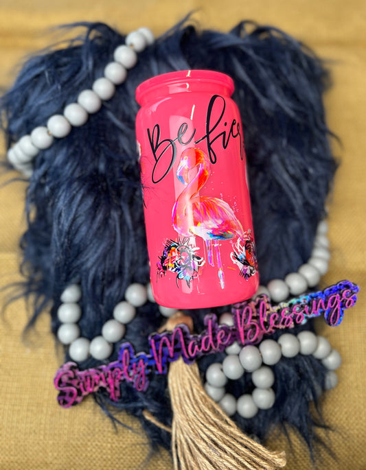 16oz Fierce Flamingo Acrylic Tumbler