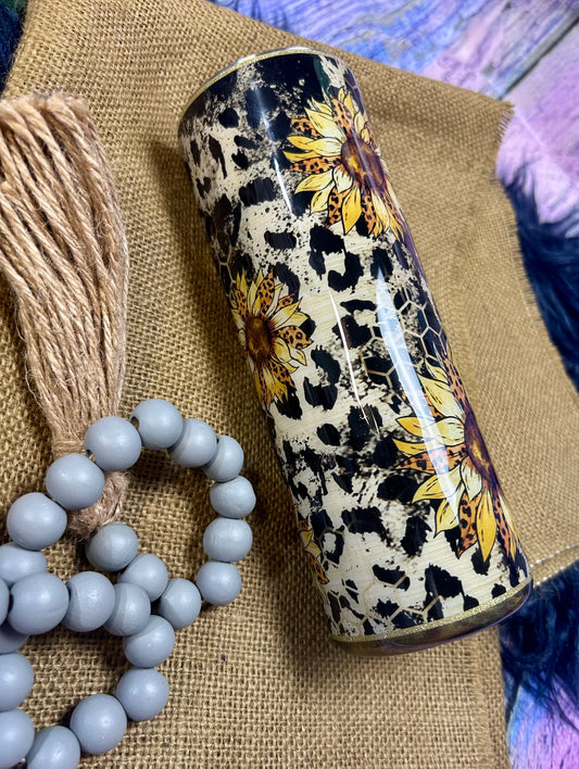 20oz Sunflower Leopard Epoxy Tumbler