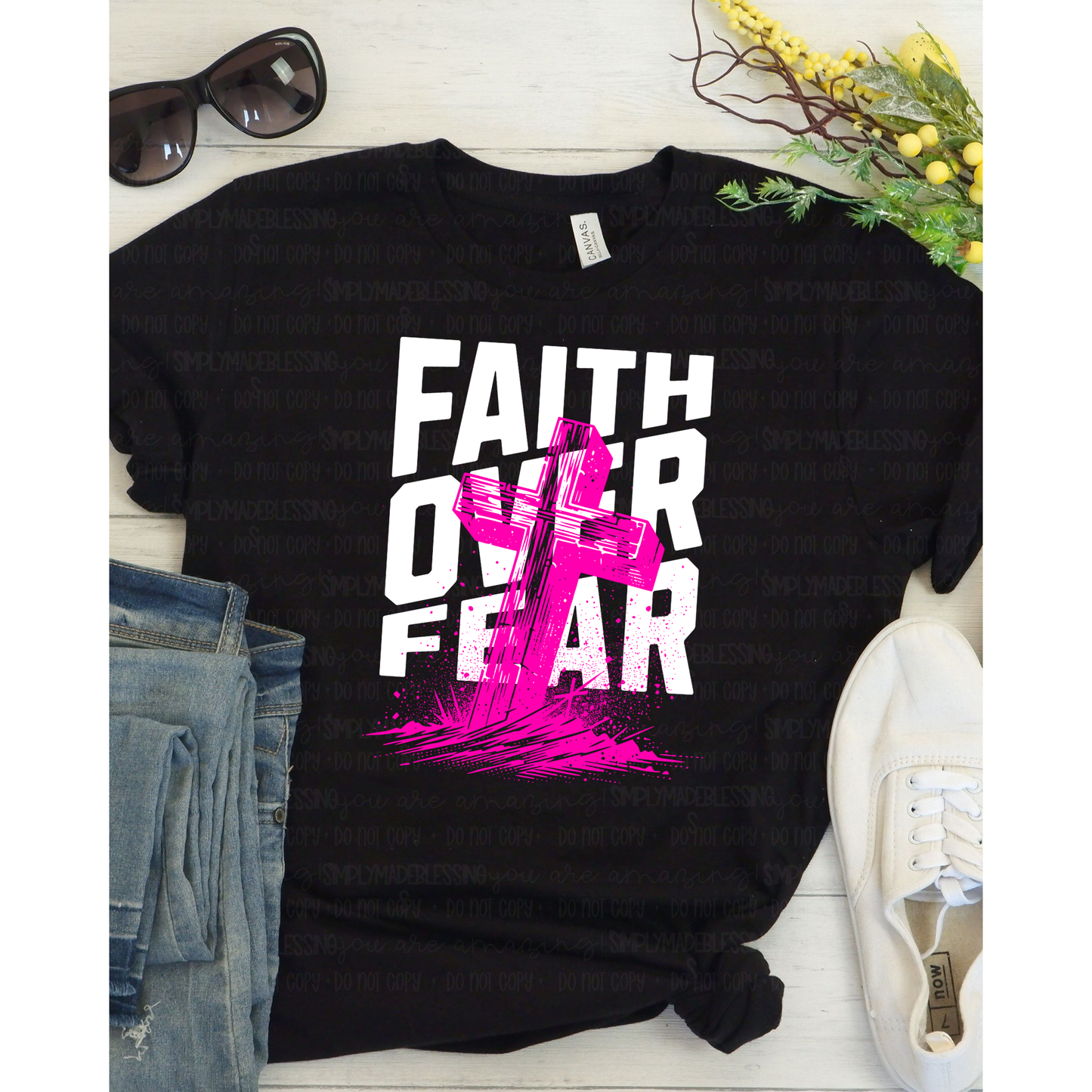 Faith Over Fear Cross Design D009