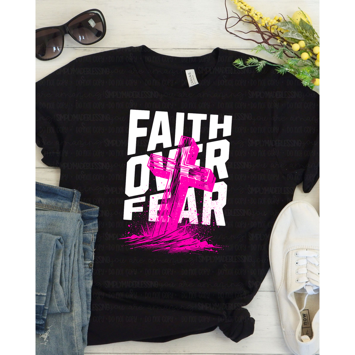Faith Over Fear Cross Design D009