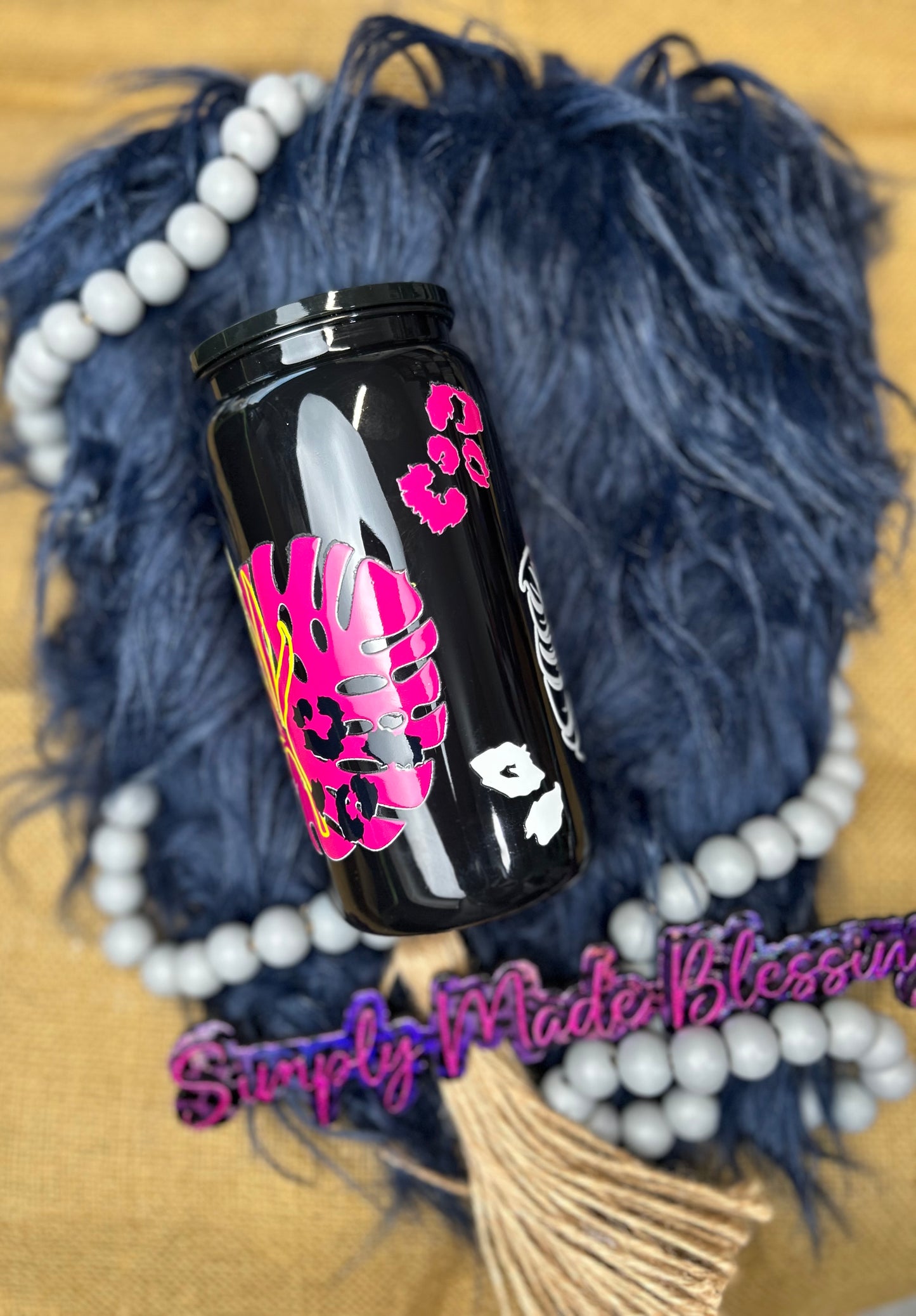 16oz Electric Monstera Acrylic Tumbler