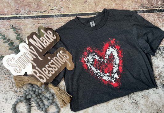 Distressed Heart Tee - Small