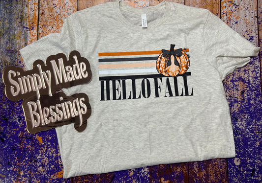 Hello Fall Pumpkin Bow Tee