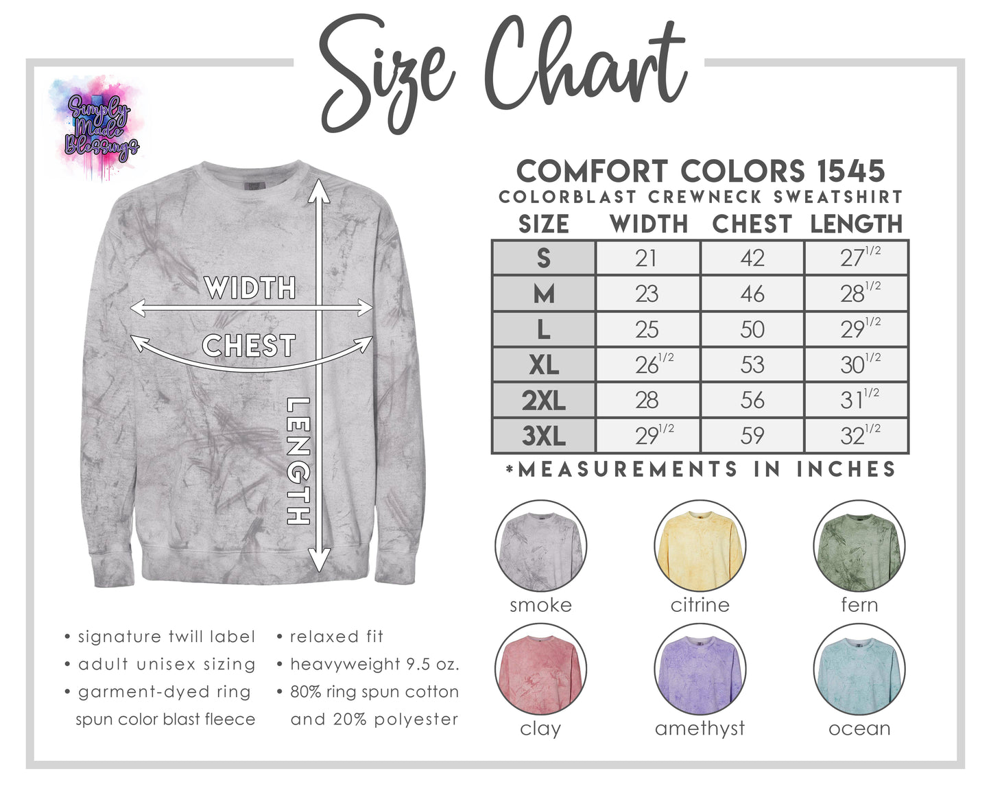 Made to Order Shirts - Comfort Colors ColorBlast Crewneck Sweatshirt 1545