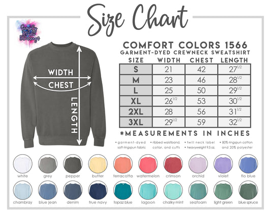 Made to Order Shirts -Comfort Colors Crewneck Sweatshirt 1566