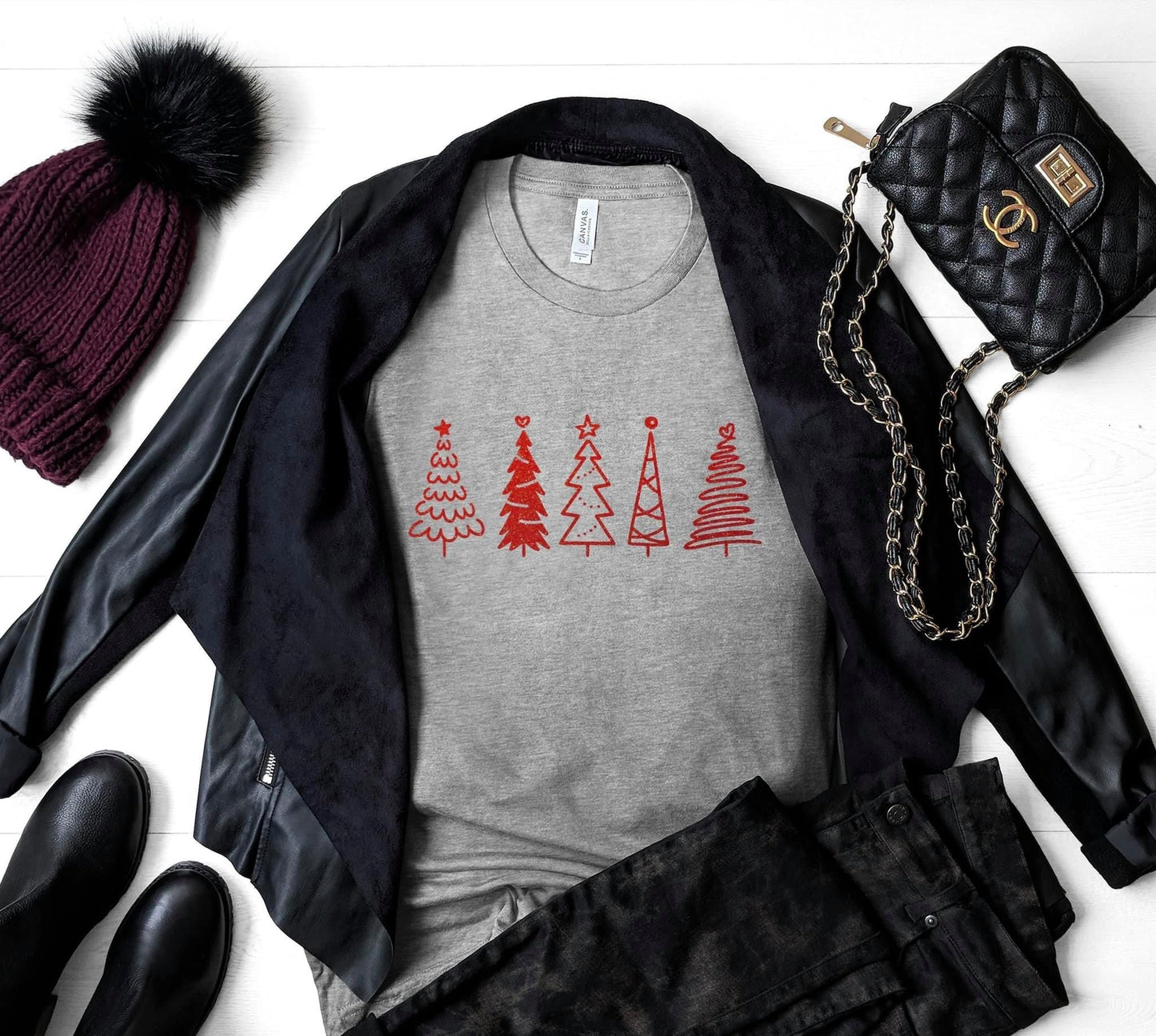 Red Christmas Trees Design