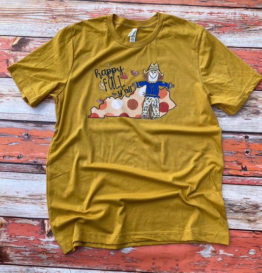 Happy Fall Y’all KY Scarecrow Tee