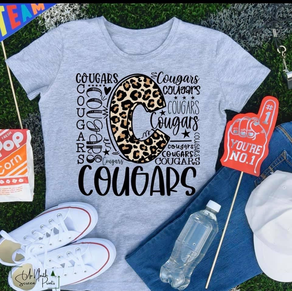 Cougars Leopard Typography Design
